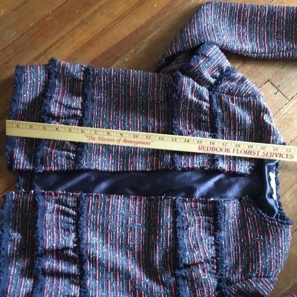 Sugar Lips cropped navy and red coat with ruffles - Picture 8 of 9